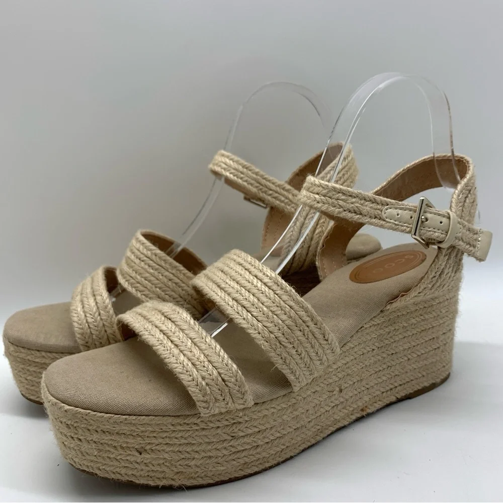 Scoop NYC Women's Jute Wrapped Wedge Sandals Size 10 NWOT - Picture 2 of 14